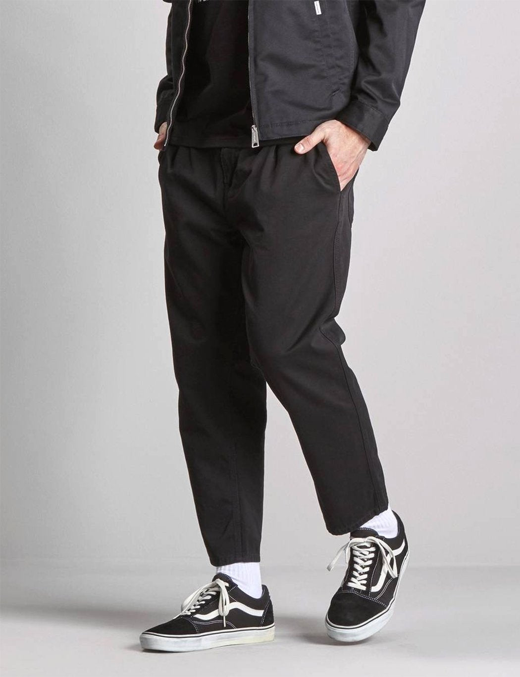 Carhartt-WIP Abbott Pant 'Millington Twill' (Tapered Fit) Black Stone Washed