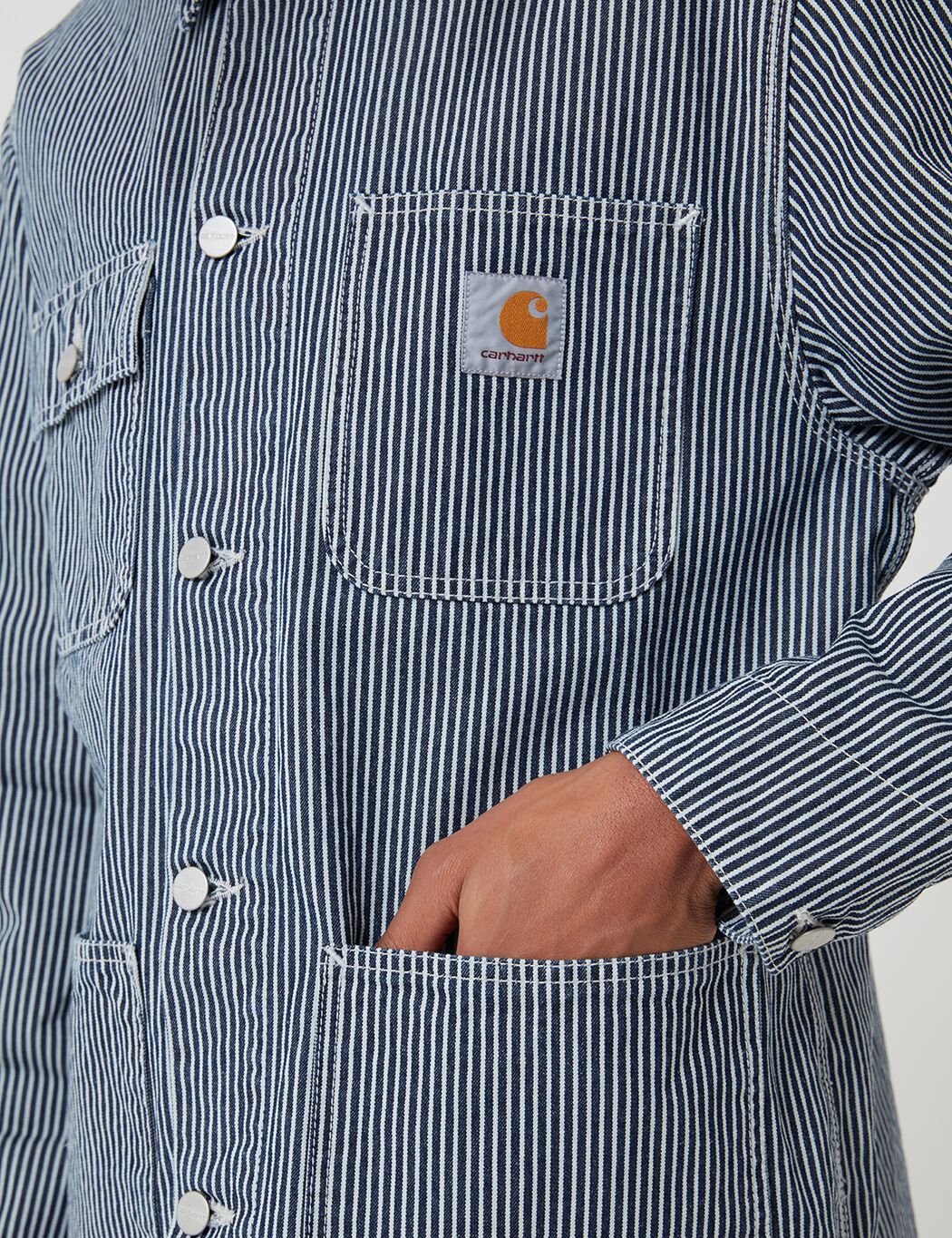 Carhartt-WIP Michigan Denim Coat (Hickory Stripe) - Blue