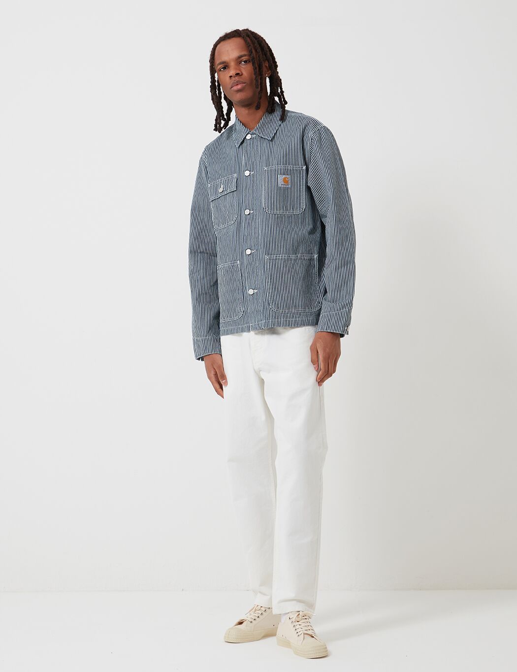 Carhartt-WIP Michigan Denim Coat (Hickory Stripe) - Blue