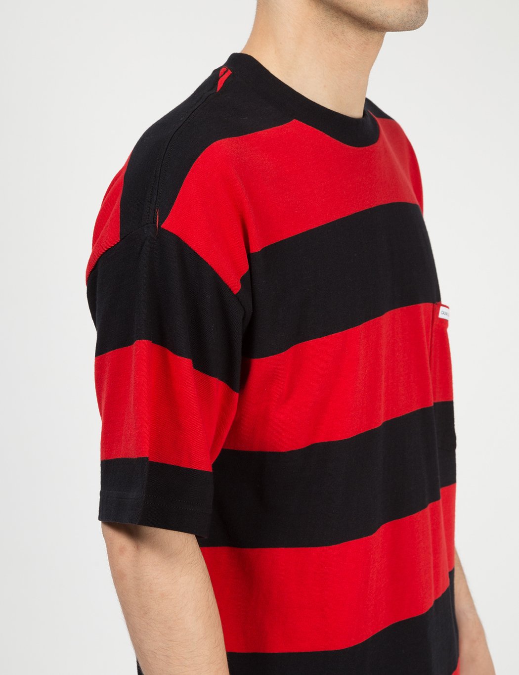 Calvin red and black striped shirt hotsell